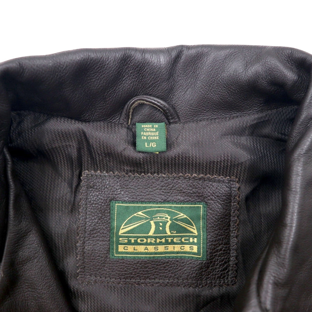 STORMTECH CLASSICS Full-Zip Leather Jacket レザー ジップアップジャケット L ブラウン