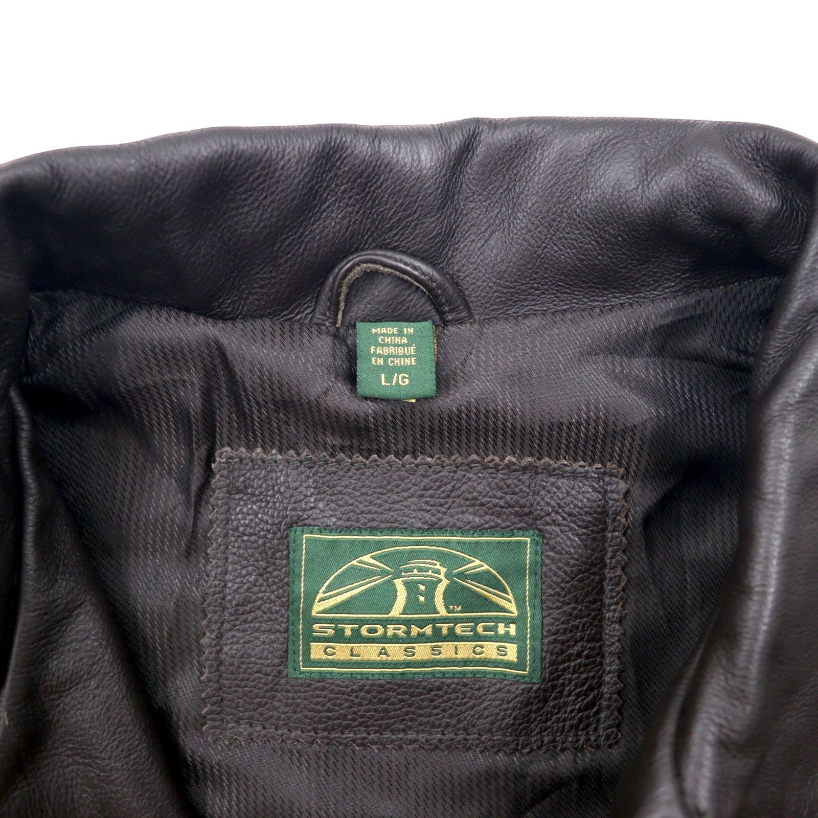 STORMTECH CLASSICS Full-Zip Leather Jacket レザー ジップアップジャケット L ブラウン