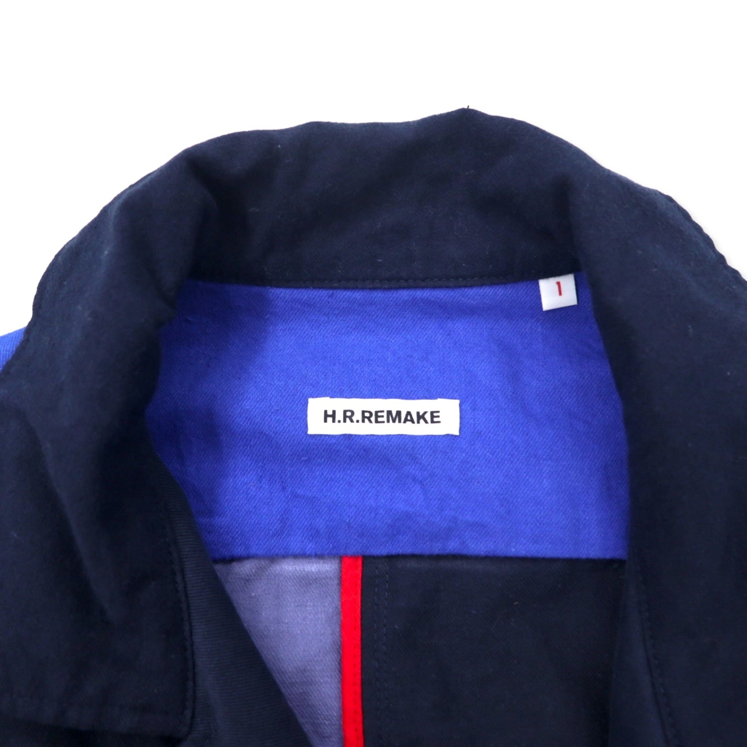 H.R.REMAKE (HOLLYWOOD RANCH MARKET) Giacca biker doppia in patchwork rielaborata, multicolore, blu, in cotone, made in Japan