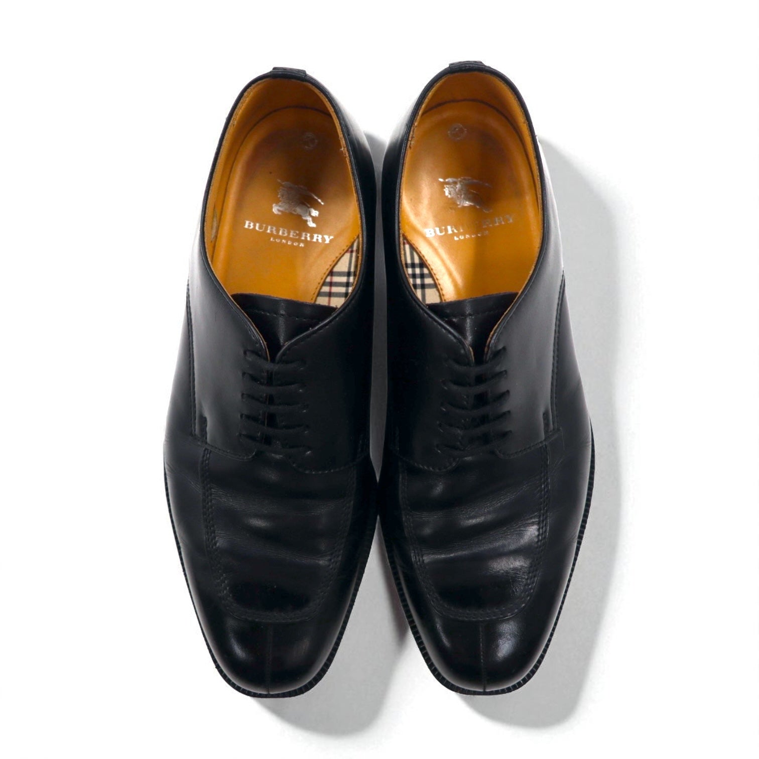 BURBERRY スプリットトゥ Uチップ ドレスシューズ 26.5cm ブラック レザー 外羽根 BU1430