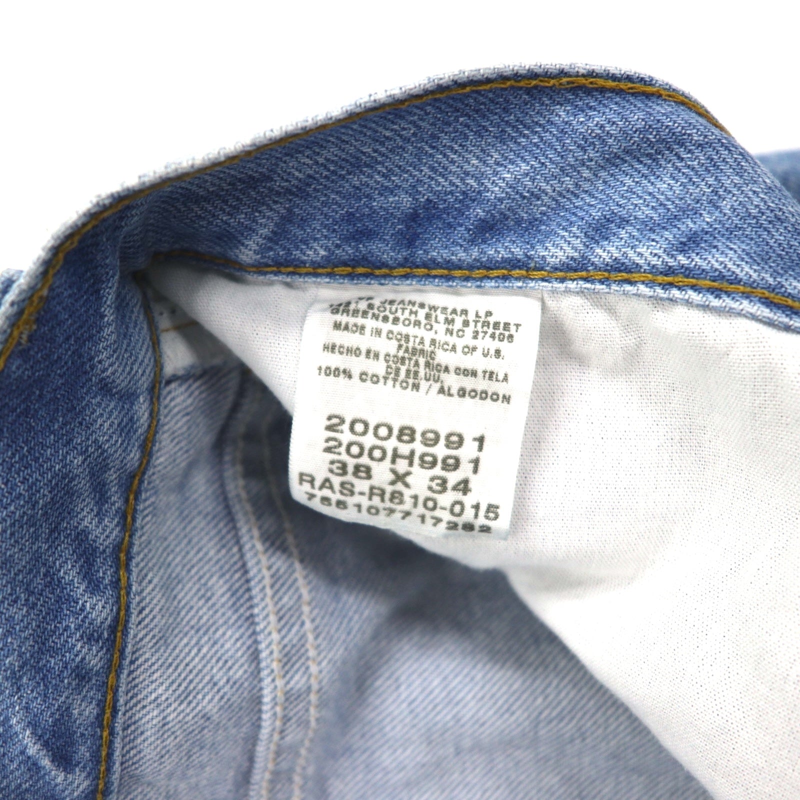 Lee, jeans denim lavati anni '90, taglia L, azzurri, chiusura con cerniera, 2008991, made in Costa Rica