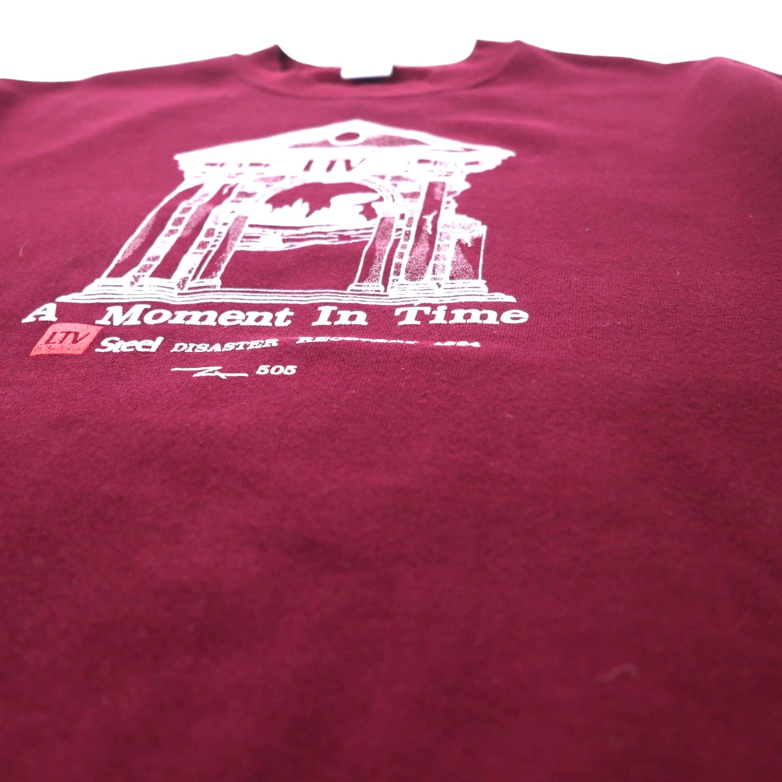 Felpa JERZEES USA 90s stampa XL bordeaux cotone garzato A Moment In Time