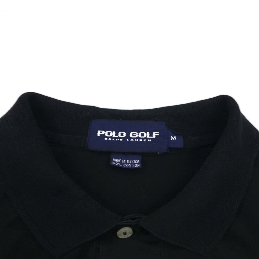 POLO GOLF RALPH LAUREN Polo anni '90 M Nero Cotone Logo ricamato Prodotto in Messico