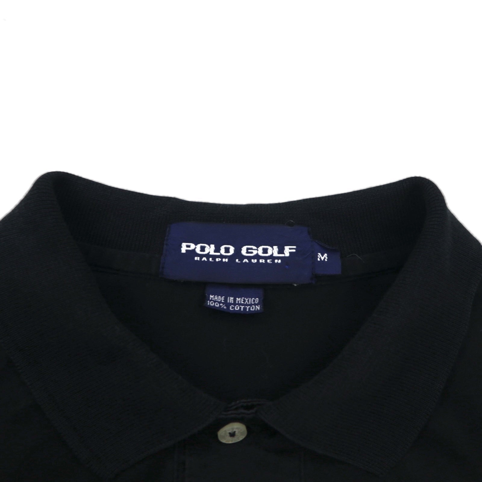 POLO GOLF RALPH LAUREN Polo anni '90 M Nero Cotone Logo ricamato Prodotto in Messico