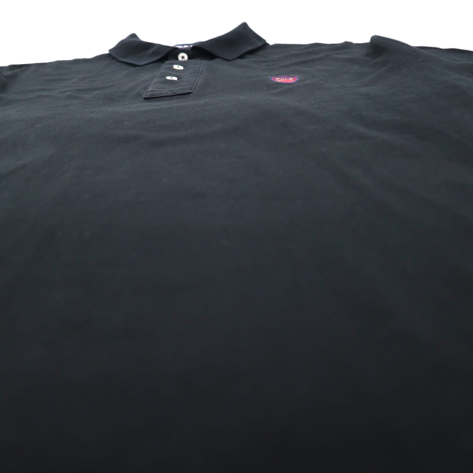 POLO GOLF RALPH LAUREN Polo anni '90 M Nero Cotone Logo ricamato Prodotto in Messico