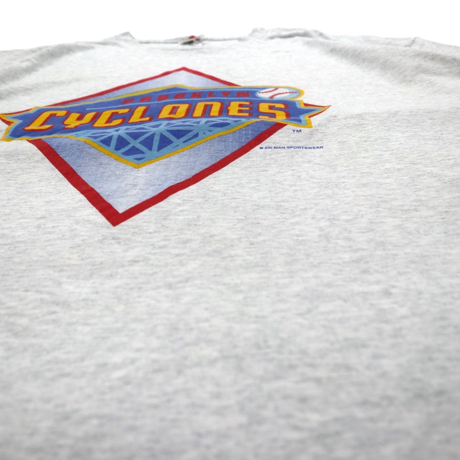 T-shirt BROOKLYN CYCLONES anni '90, stampa baseball, 3XL, grigia, FRUIT OF THE LOOM, taglia grande, Made in El Salvador