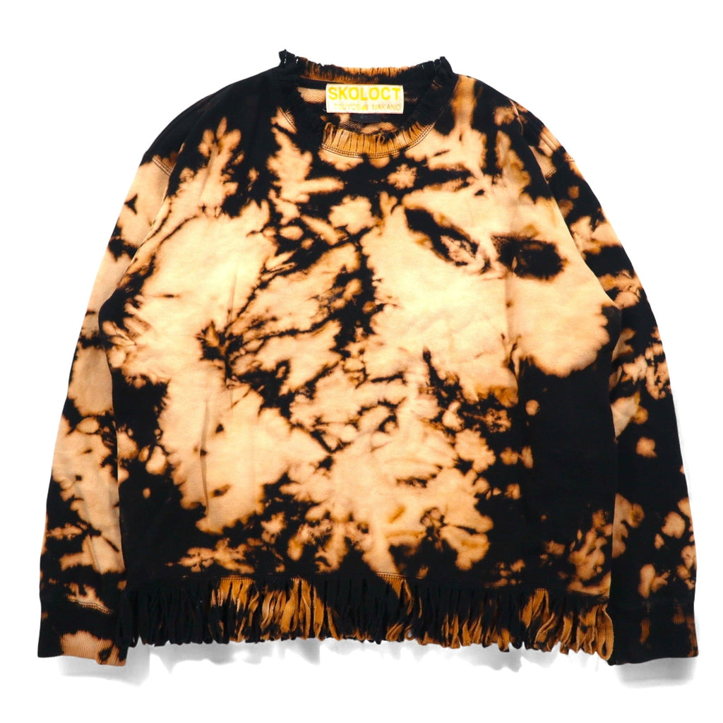 SKOLOCT TSUYOSHI NAKANO Felpa con frange, tie-dye e candeggio M Nero Arancione