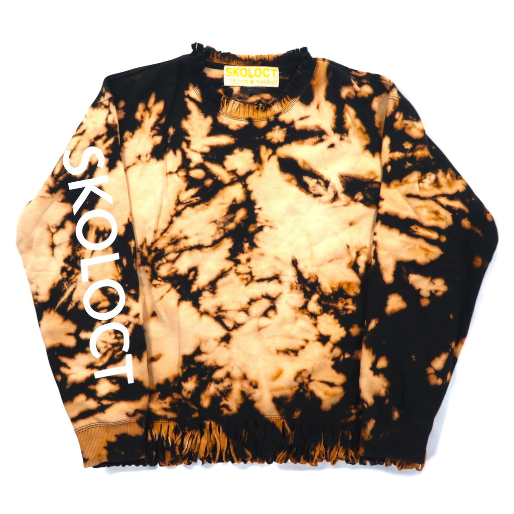 SKOLOCT TSUYOSHI NAKANO Felpa con frange, tie-dye e candeggio M Nero Arancione