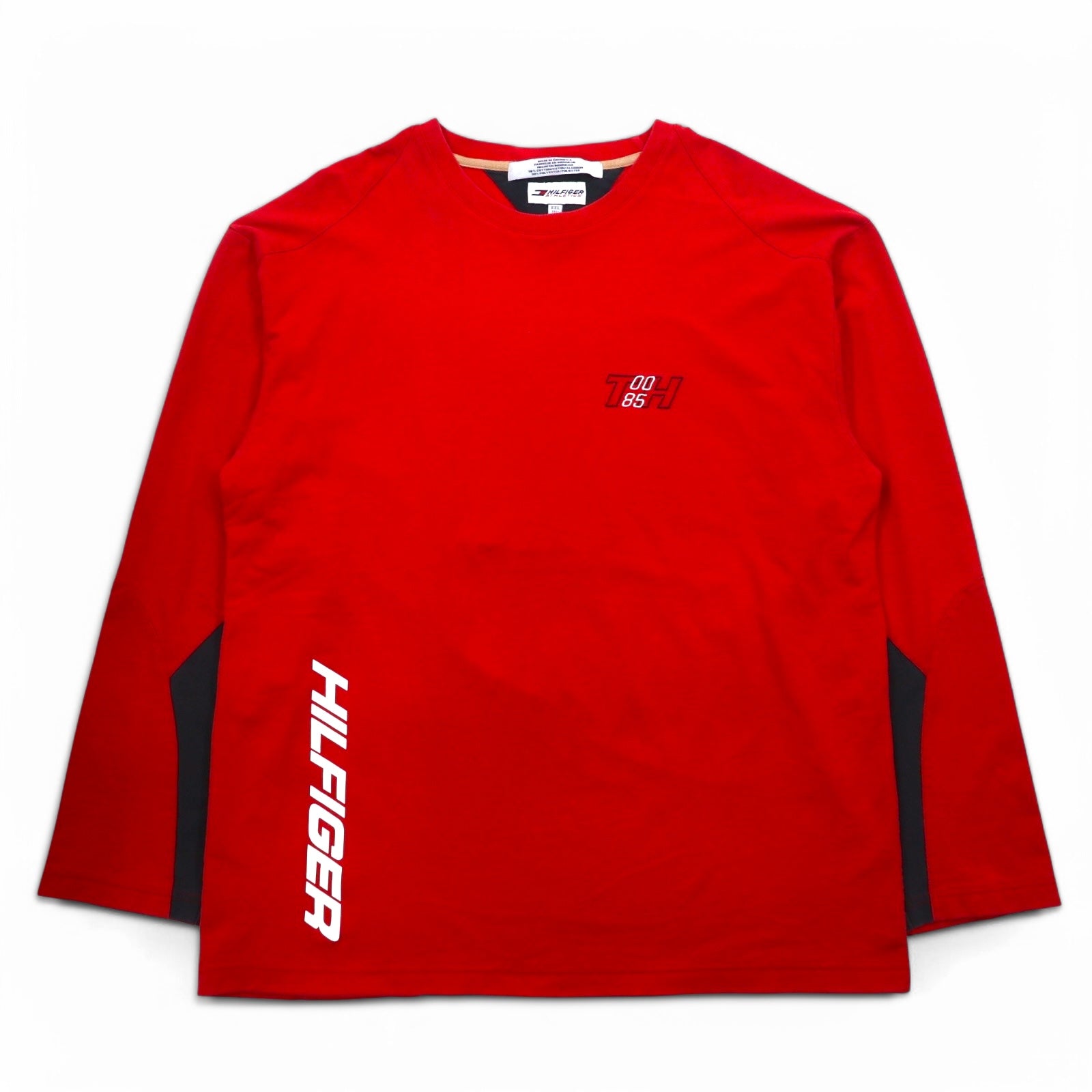 HILFIGER ATHLETICS (TOMMY HILFIGER) T-shirt a manica lunga, XXL, rosso, cotone