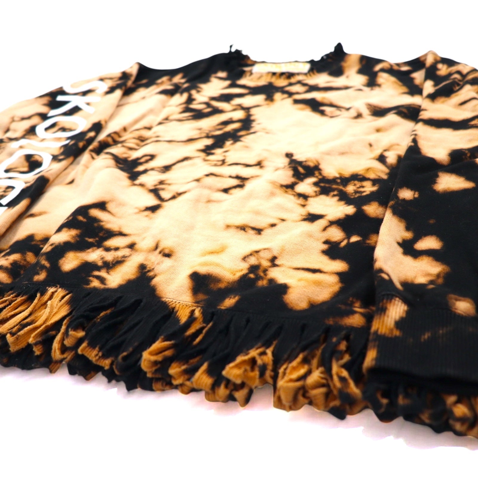 SKOLOCT TSUYOSHI NAKANO Felpa con frange, tie-dye e candeggio M Nero Arancione