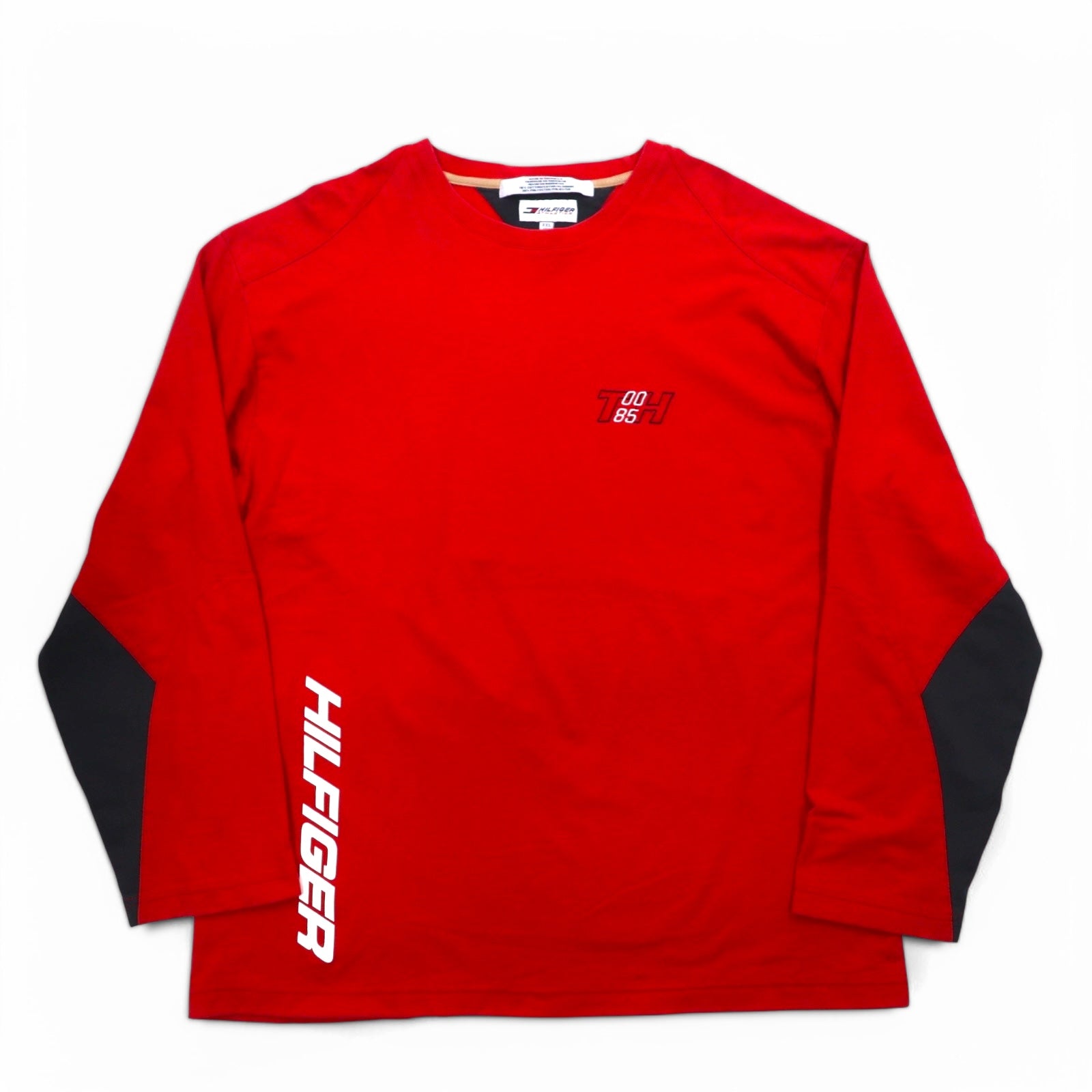 HILFIGER ATHLETICS (TOMMY HILFIGER) T-shirt a manica lunga, XXL, rosso, cotone