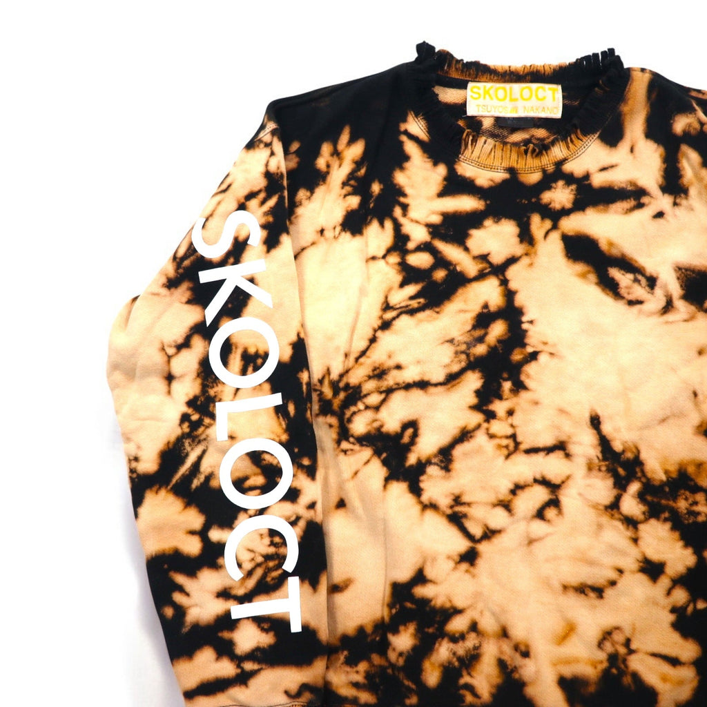 SKOLOCT TSUYOSHI NAKANO Felpa con frange, tie-dye e candeggio M Nero Arancione