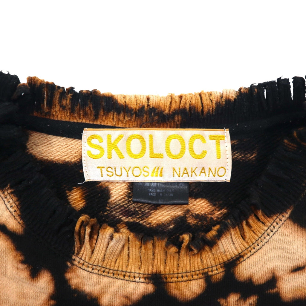 SKOLOCT TSUYOSHI NAKANO Felpa con frange, tie-dye e candeggio M Nero Arancione