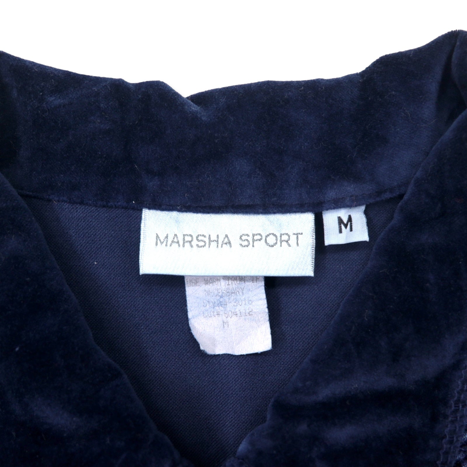 MARSHA SPORT USA Patchwork Giacca con zip design misto materiali M Blu navy Cotone Velluto Denim Fantasia floreale
