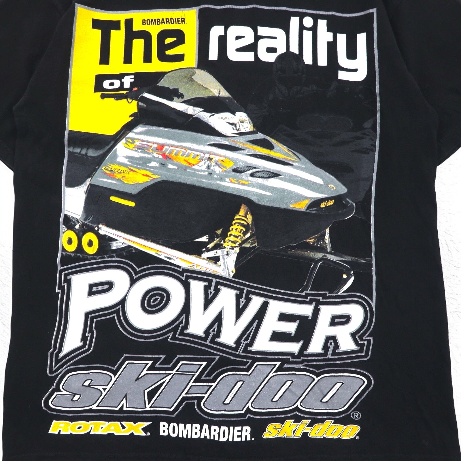 T-Shirt ONIGA SPORTSWEAR anni '90 con stampa motoslitta L, nera, in cotone, SKI-DOO
