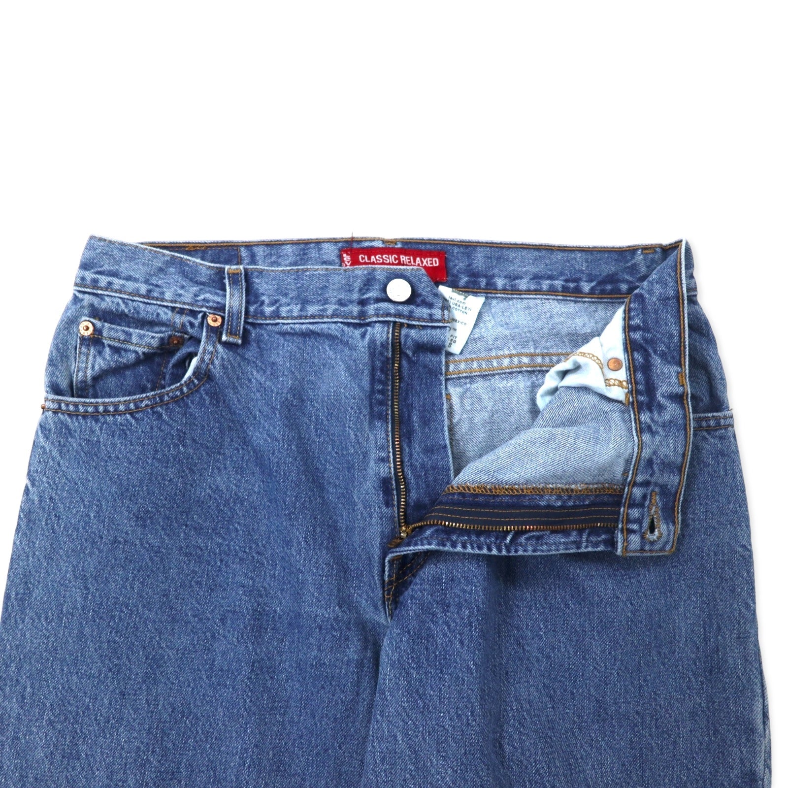 Levi's anni 2000 CLASSIC RELAXED 550 Jeans Tapered 14 Blu Cotone RELAXED FIT TAPERED LEG Fatto in Messico
