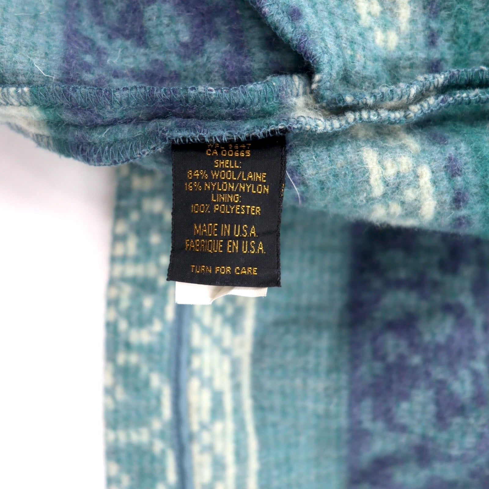 Eddie Bauer anni '90, made in USA, giacca in lana blu con collo a scialle, fodera coperta, motivo nativo, bottoni a alamaro, taglia XL