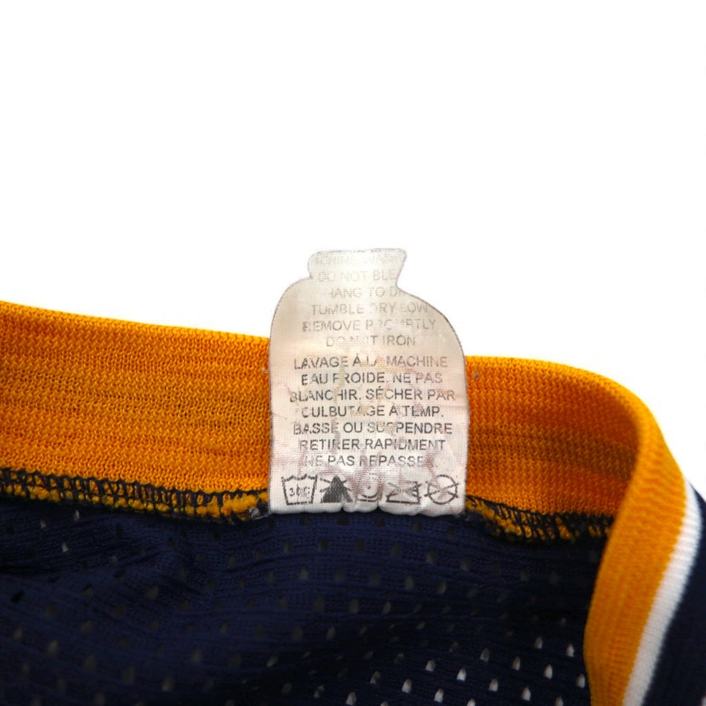 Maglia da gioco in mesh Athletic Knit anni '90, taglia M, blu navy, NCAA Whitman College, numerata, scollo a serafino