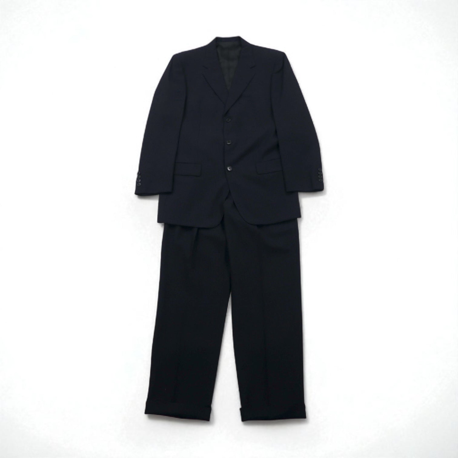Paul Smith 3 bottoni, completo, taglia XL, nero, motivo occhio di pernice, LANIFICIO FINTES, tessuto italiano, made in Japan, anni '90