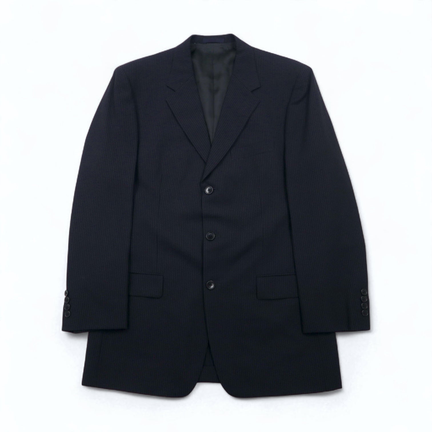 Paul Smith 3 bottoni, completo, taglia XL, nero, motivo occhio di pernice, LANIFICIO FINTES, tessuto italiano, made in Japan, anni '90