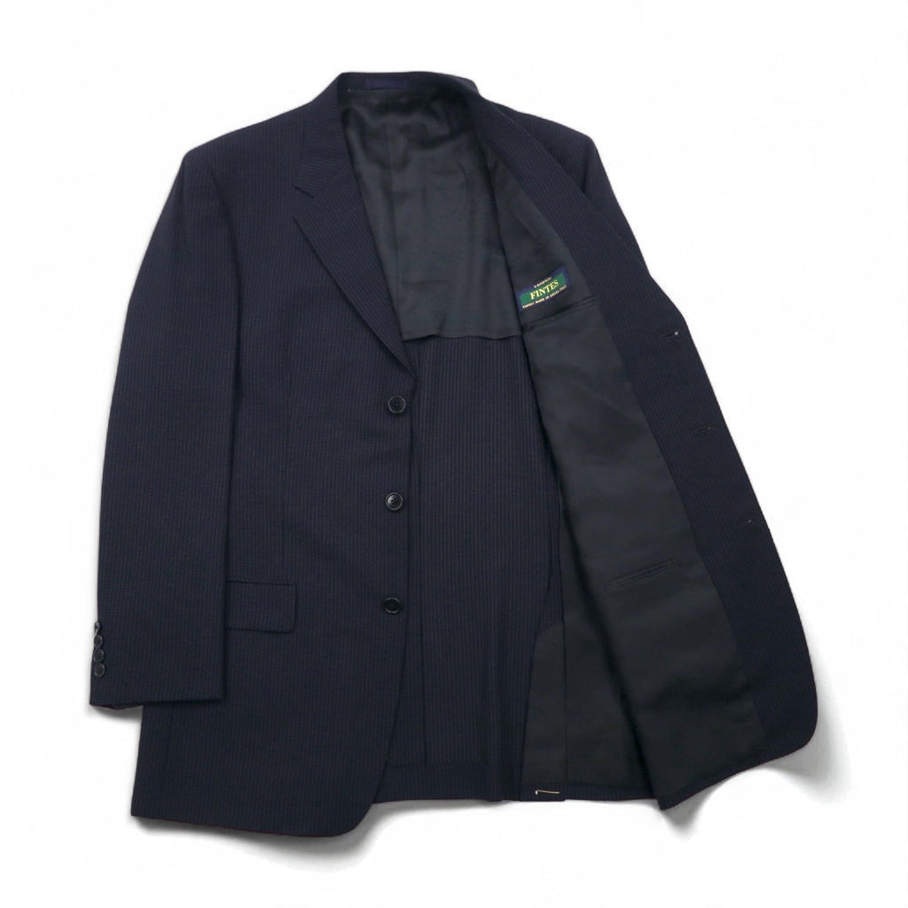 Paul Smith 3 bottoni, completo, taglia XL, nero, motivo occhio di pernice, LANIFICIO FINTES, tessuto italiano, made in Japan, anni '90
