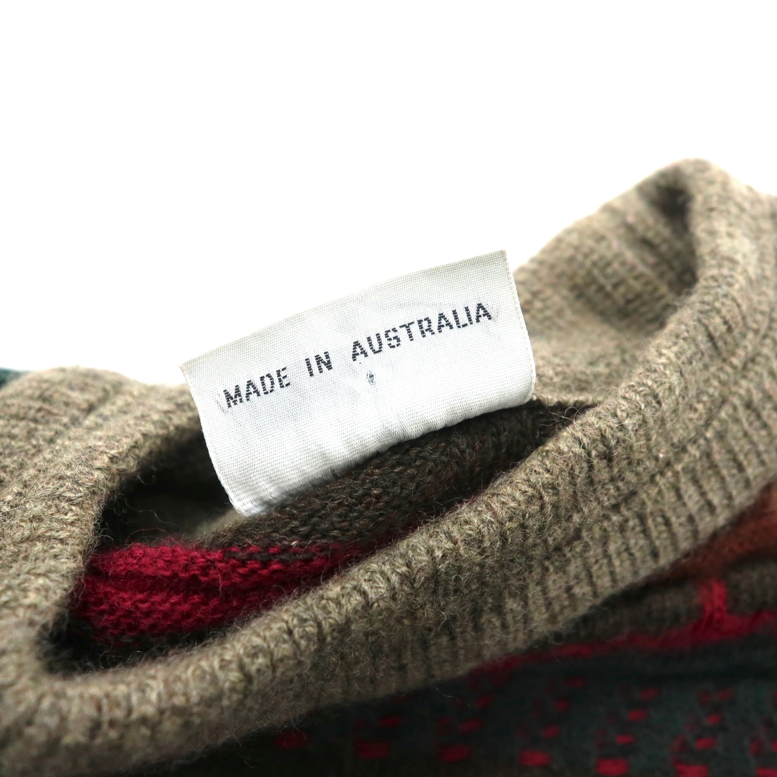 IL DANTE Maglione 3D in maglia oversize S Marrone Fantasia anni '90 Made in Australia in Lana