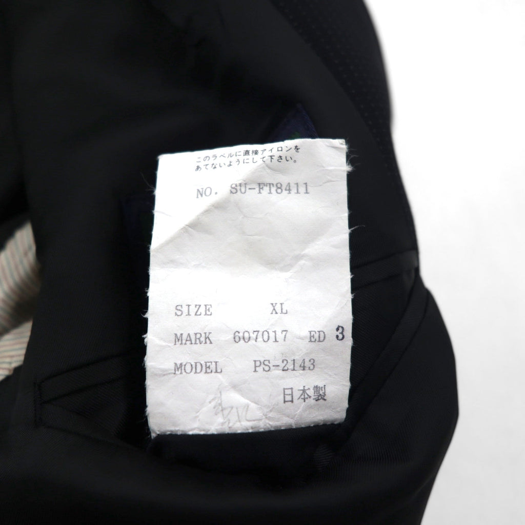 Paul Smith 3 bottoni, completo, taglia XL, nero, motivo occhio di pernice, LANIFICIO FINTES, tessuto italiano, made in Japan, anni '90