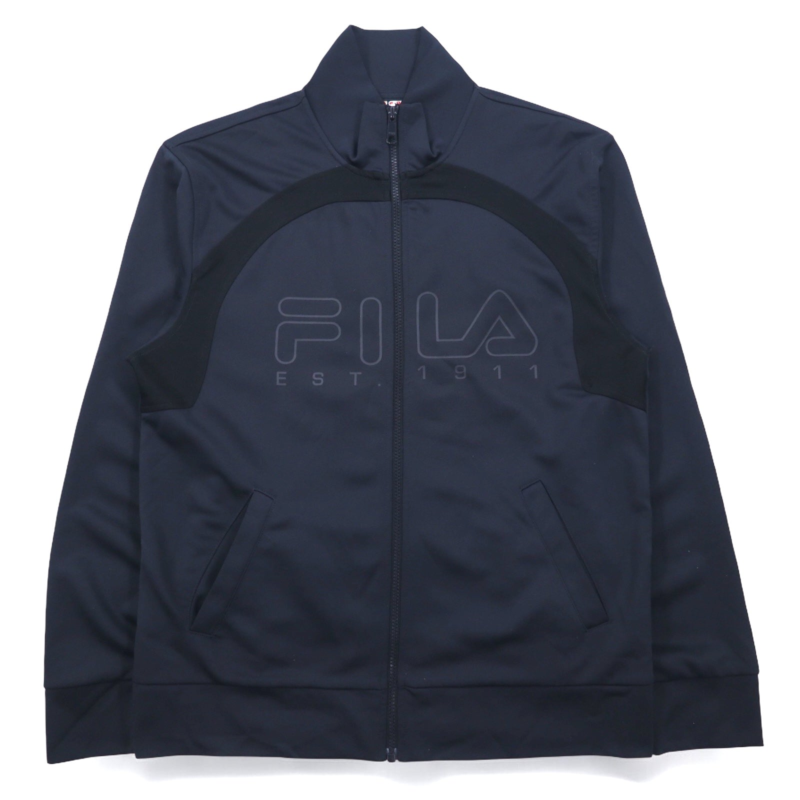 F-BOX by FILA Giacca da Tuta a Collo Alto, Colletto a Listino, M, Blu Navy, Logo Stampato