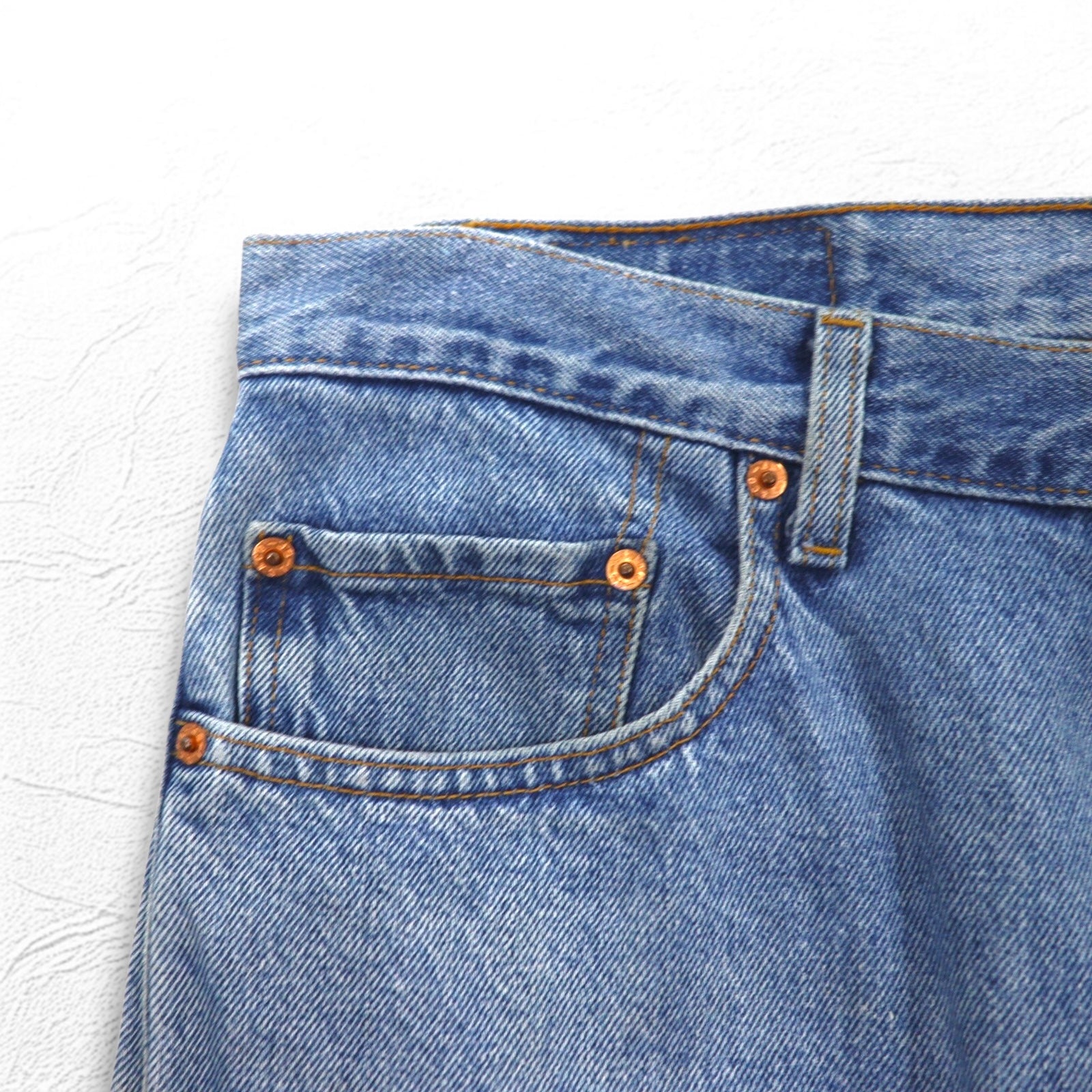 Levi's anni 2000 505 REGULAR FIT STRAIGHT LEG Jeans Affusolati Blu Indigo con Cerniera 505-4891 Made in El Salvador