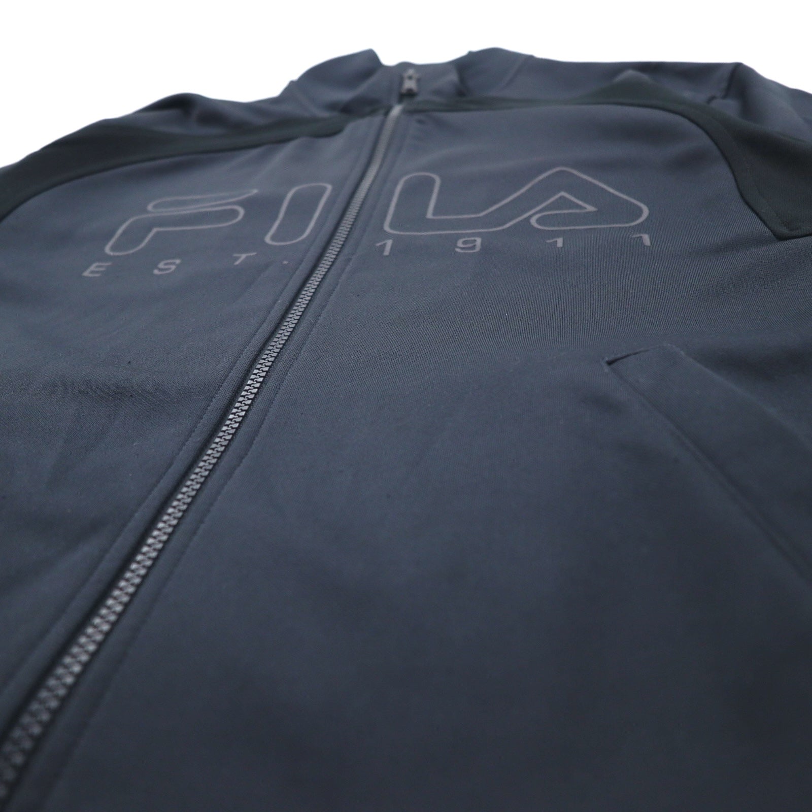 F-BOX by FILA Giacca da Tuta a Collo Alto, Colletto a Listino, M, Blu Navy, Logo Stampato