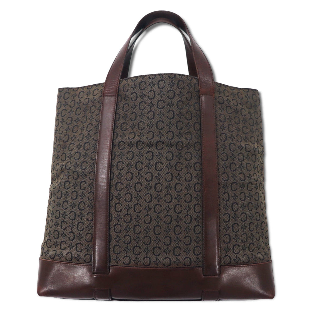 CELINE Made in Italy Old C Macadam Mini Tote Bag Brown Canvas Leather Triomphe MC99/2
