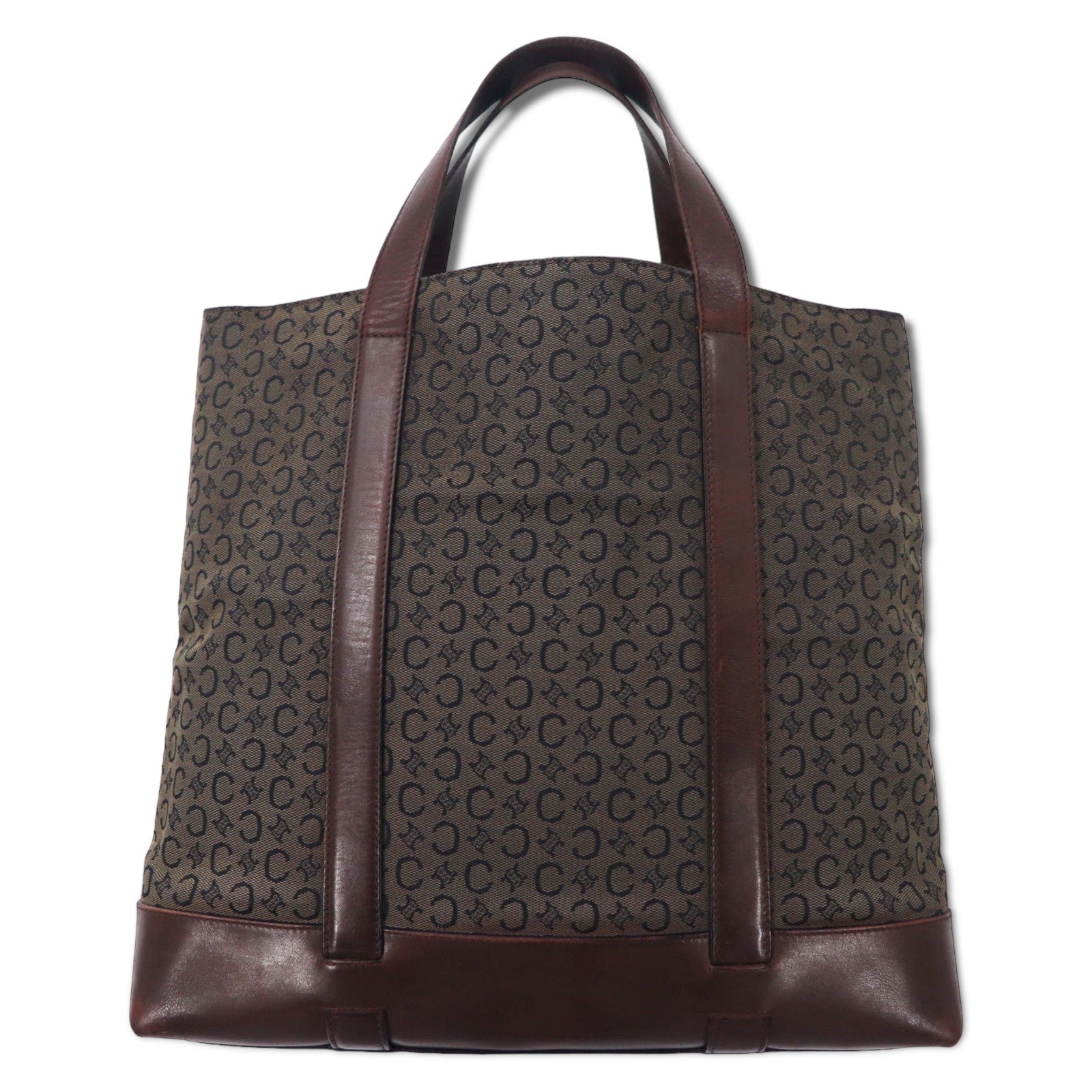 CELINE Made in Italy Old C Macadam Mini Tote Bag Brown Canvas Leather Triomphe MC99/2