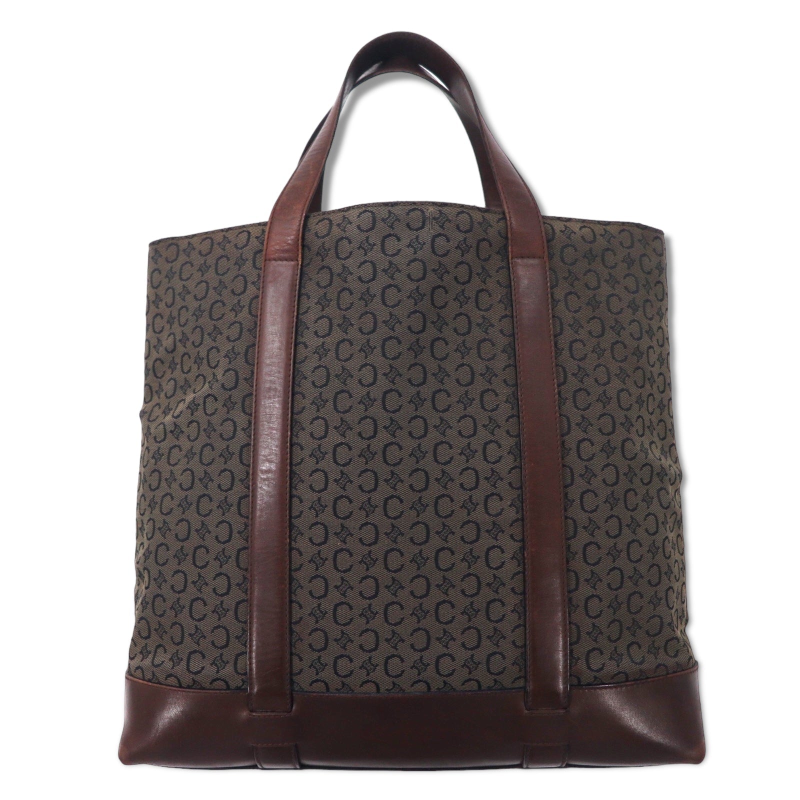 CELINE Made in Italy Old C Macadam Mini Tote Bag Brown Canvas Leather Triomphe MC99/2