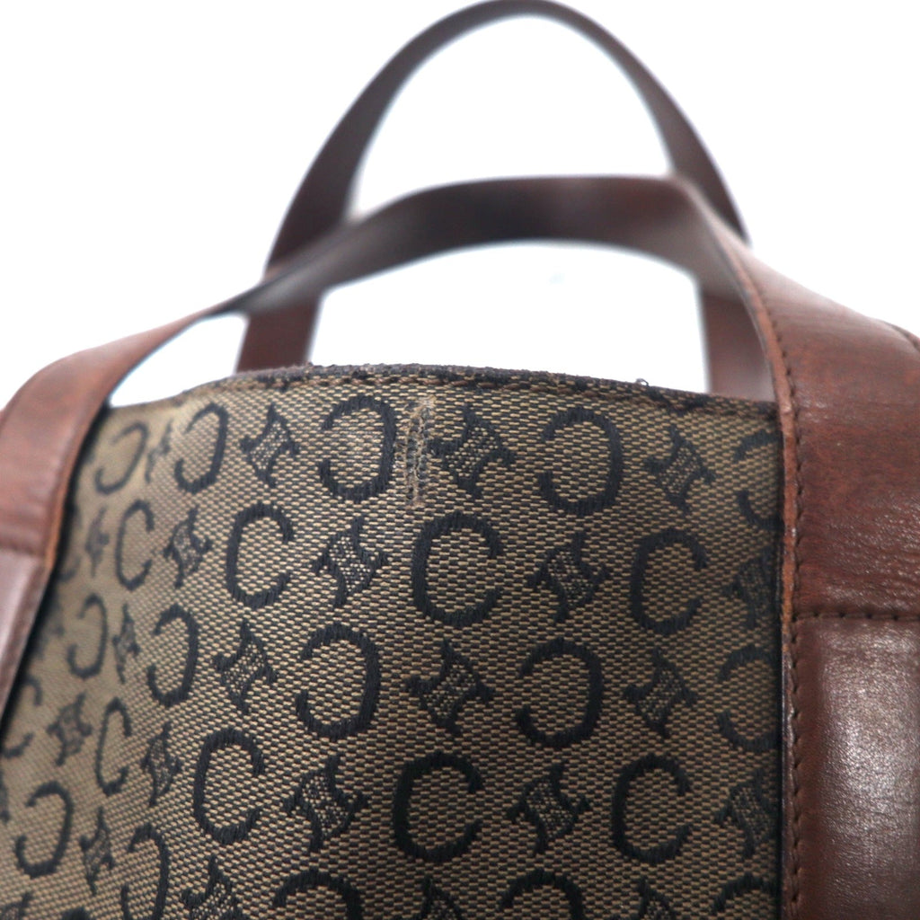 CELINE Made in Italy Old C Macadam Mini Tote Bag Brown Canvas Leather Triomphe MC99/2