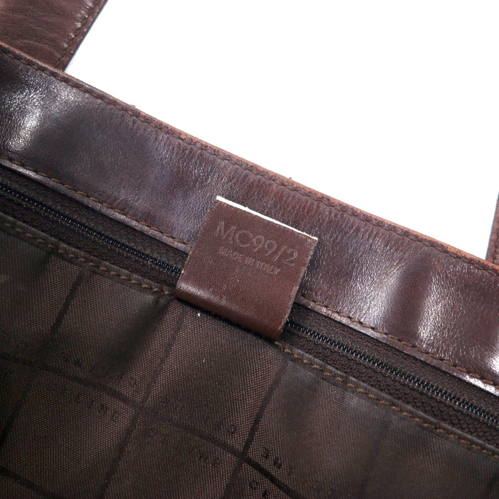 CELINE Made in Italy Old C Macadam Mini Tote Bag Brown Canvas Leather Triomphe MC99/2