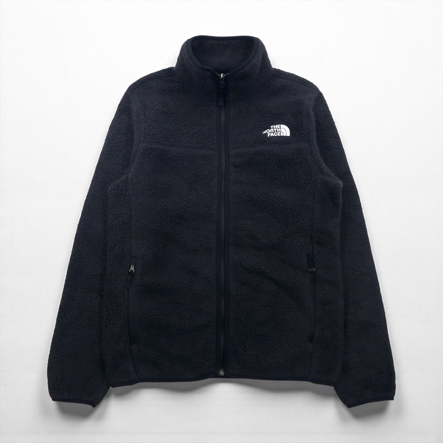 THE NORTH FACE フルジップ ボア フリースジャケット S ブラック スタンドカラー NF0A4P8T