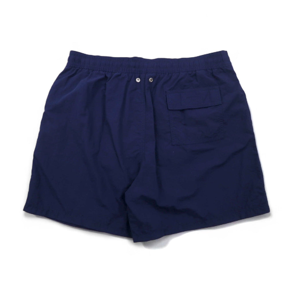 Polo by Ralph Lauren Pantaloncini corti in nylon facili da indossare anni '90, pantaloncini da bagno XL, blu navy, ricamo piccolo cavallo