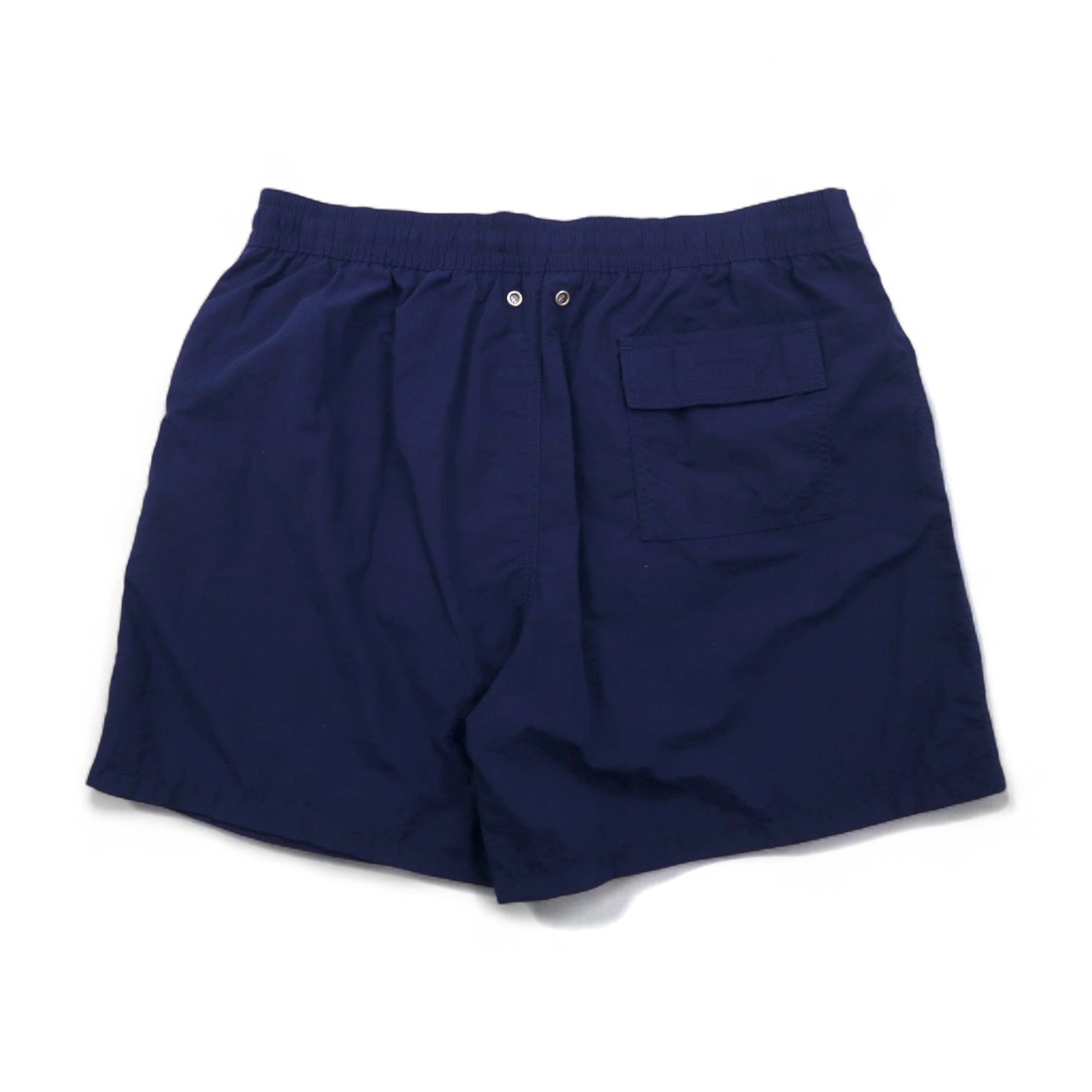 Polo by Ralph Lauren Pantaloncini corti in nylon facili da indossare anni '90, pantaloncini da bagno XL, blu navy, ricamo piccolo cavallo