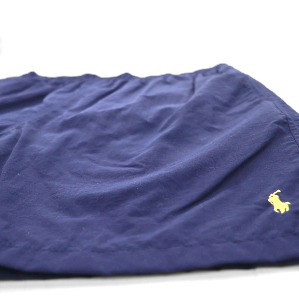 Polo by Ralph Lauren Pantaloncini corti in nylon facili da indossare anni '90, pantaloncini da bagno XL, blu navy, ricamo piccolo cavallo