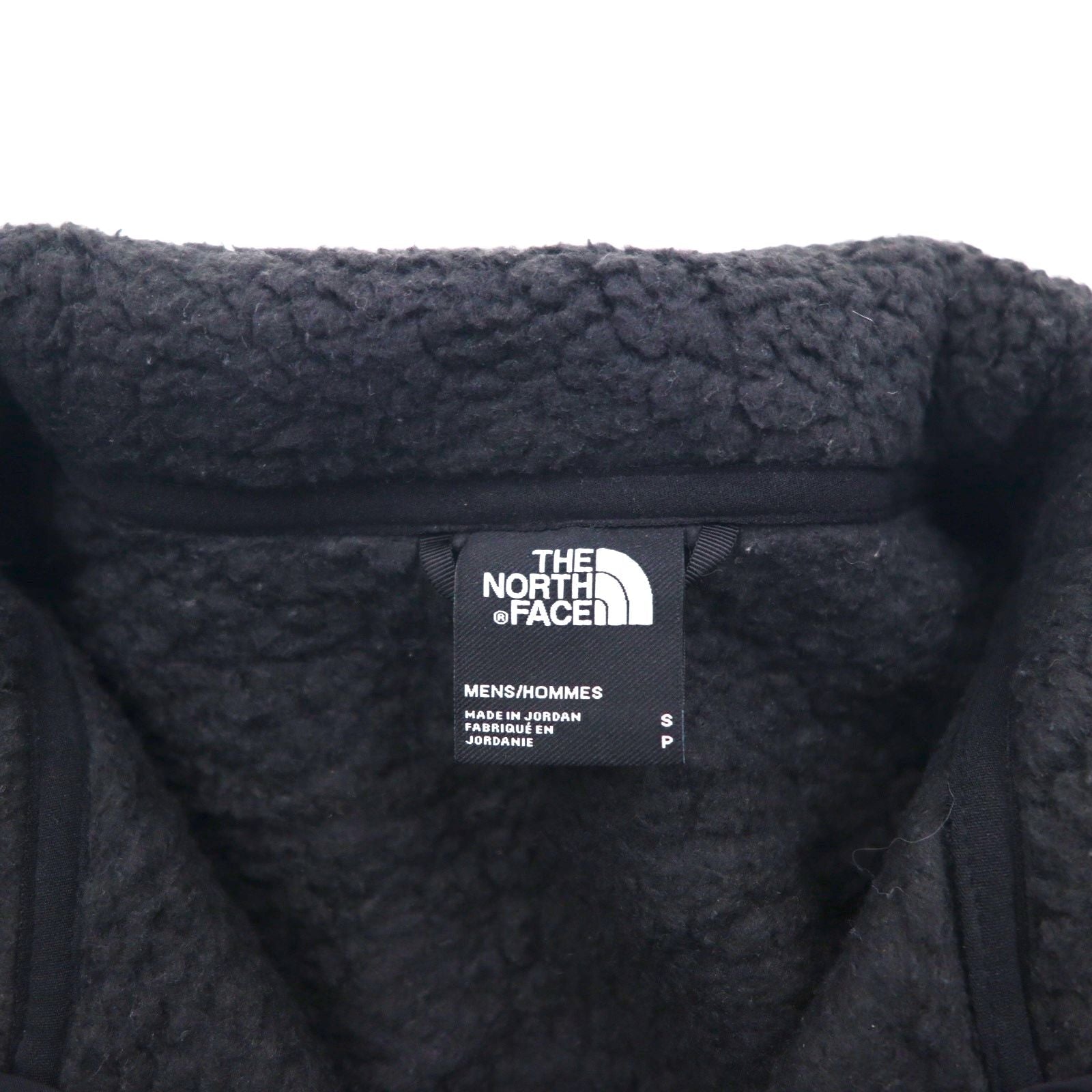 THE NORTH FACE フルジップ ボア フリースジャケット S ブラック スタンドカラー NF0A4P8T