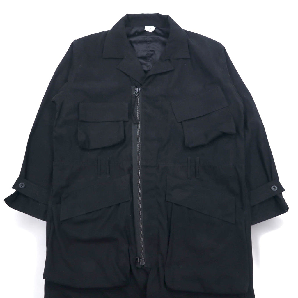 HUMIS ジャンプスーツ MILITARY FLIGHT JUMPSUIT オールインワン M ブラック M-BL1601 日本製