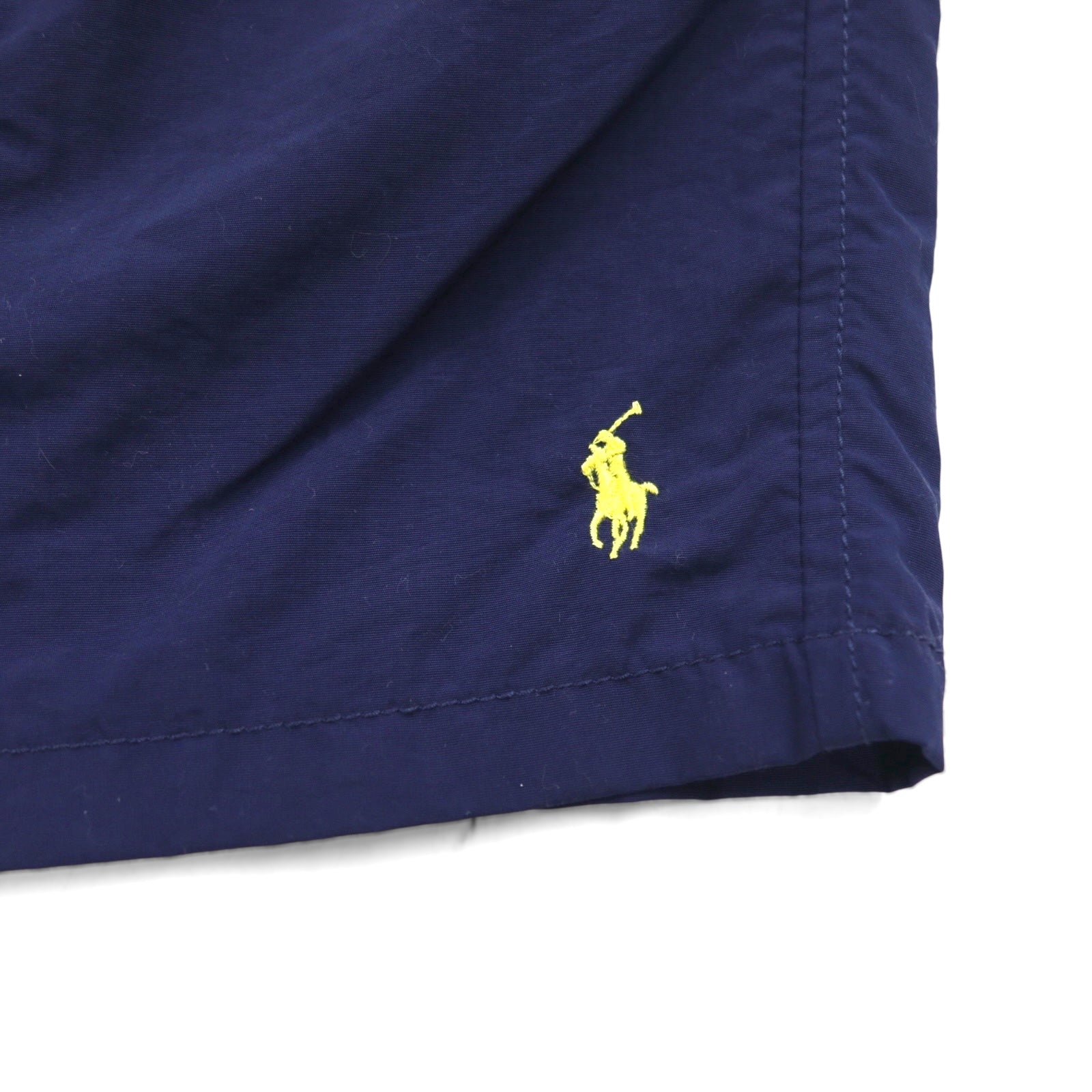 Polo by Ralph Lauren Pantaloncini corti in nylon facili da indossare anni '90, pantaloncini da bagno XL, blu navy, ricamo piccolo cavallo