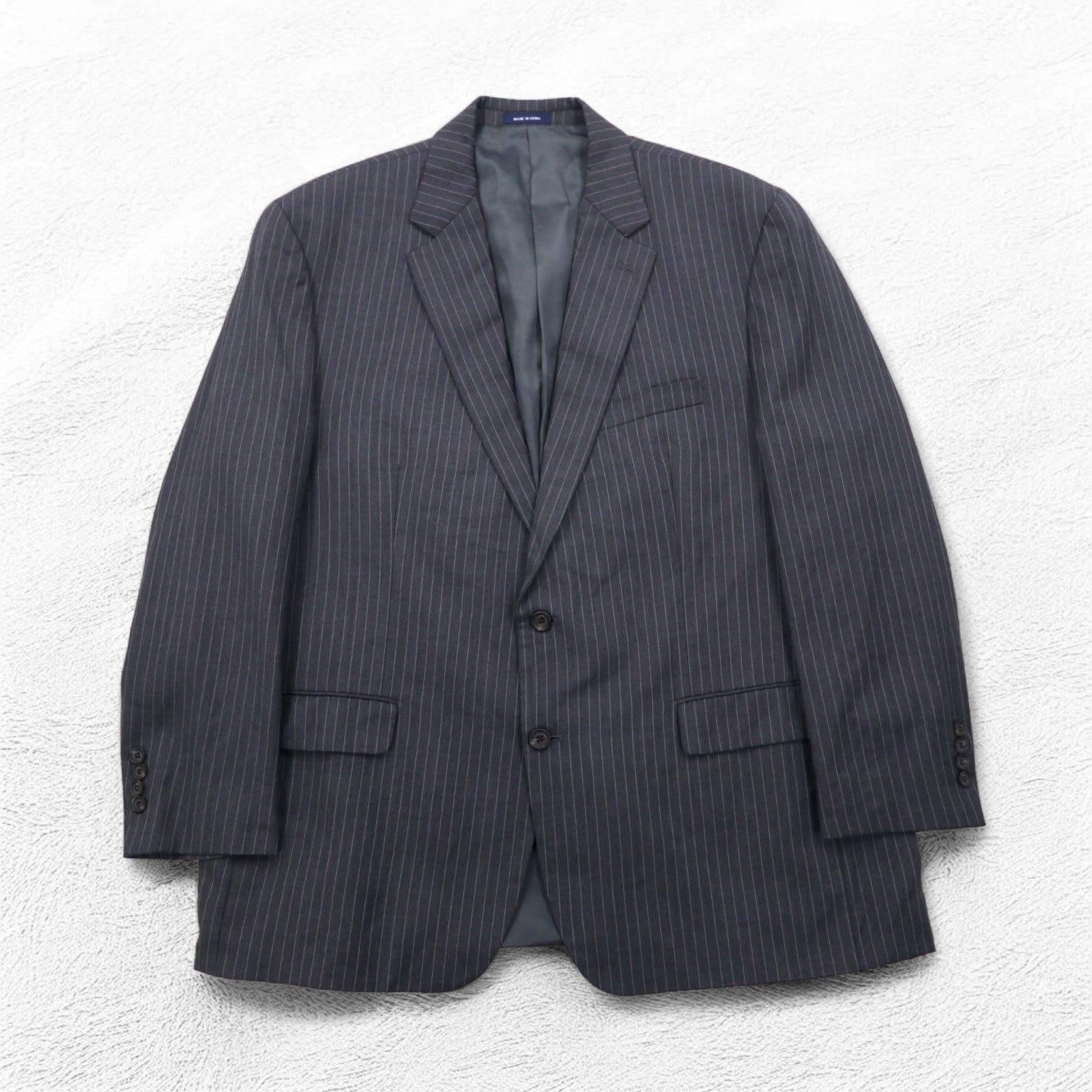 RALPH LAUREN Giacca sartoriale 2 bottoni Completo L Grigio Gessato Lana Esclusiva Dillard's
