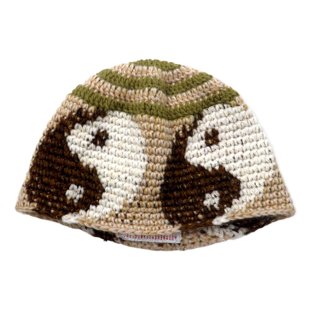 Y.A.R.N. Berretto Beanie FREE Beige Fantasia Yinyang Lavorato a Mano in Maglia Estiva