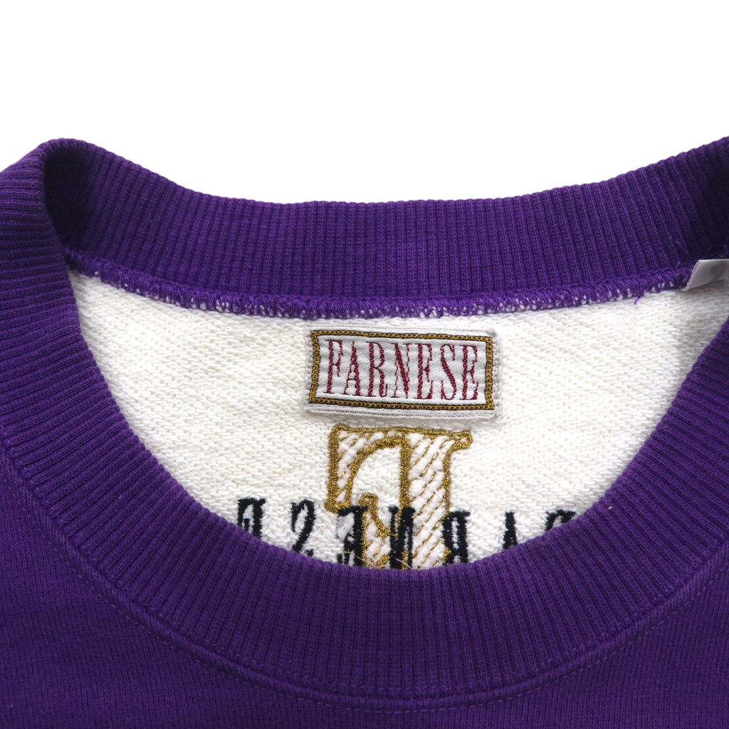 Felpa vintage anni '90 made in Japan FARNESE XL viola gialla motivo pazzo Reika
