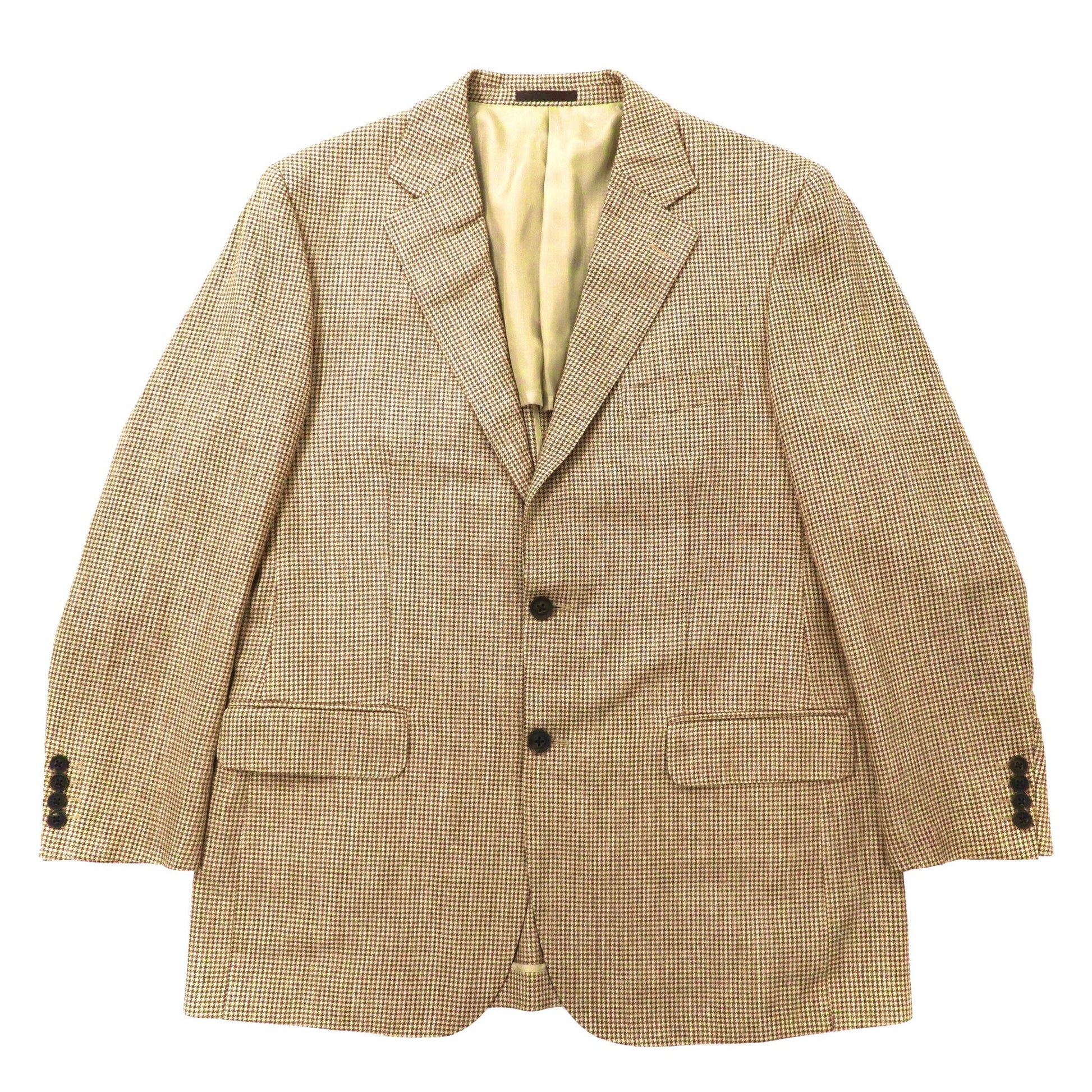 BURBERRY Giacca sartoriale monopetto 2 bottoni 180 AB7 Beige Fantasia pied de poule Misto lana seta Made in Japan