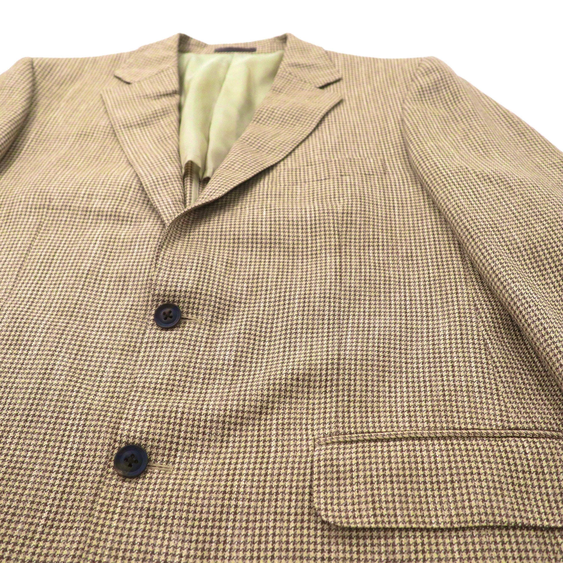 BURBERRY Giacca sartoriale monopetto 2 bottoni 180 AB7 Beige Fantasia pied de poule Misto lana seta Made in Japan