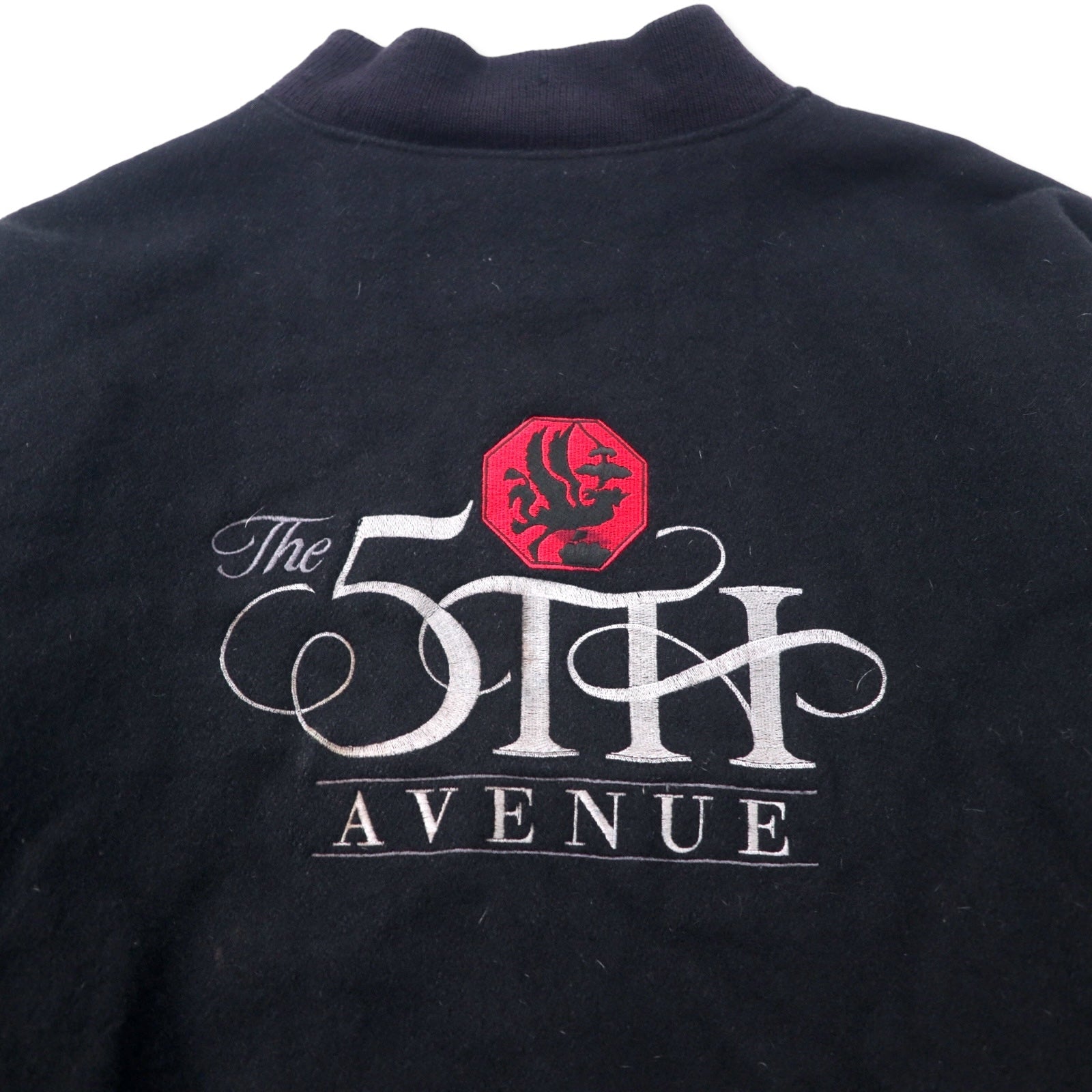 Golden Bear USA Maniche in pelle Stadyun XL Nero Lana The 5th AVENUE Ricamo posteriore