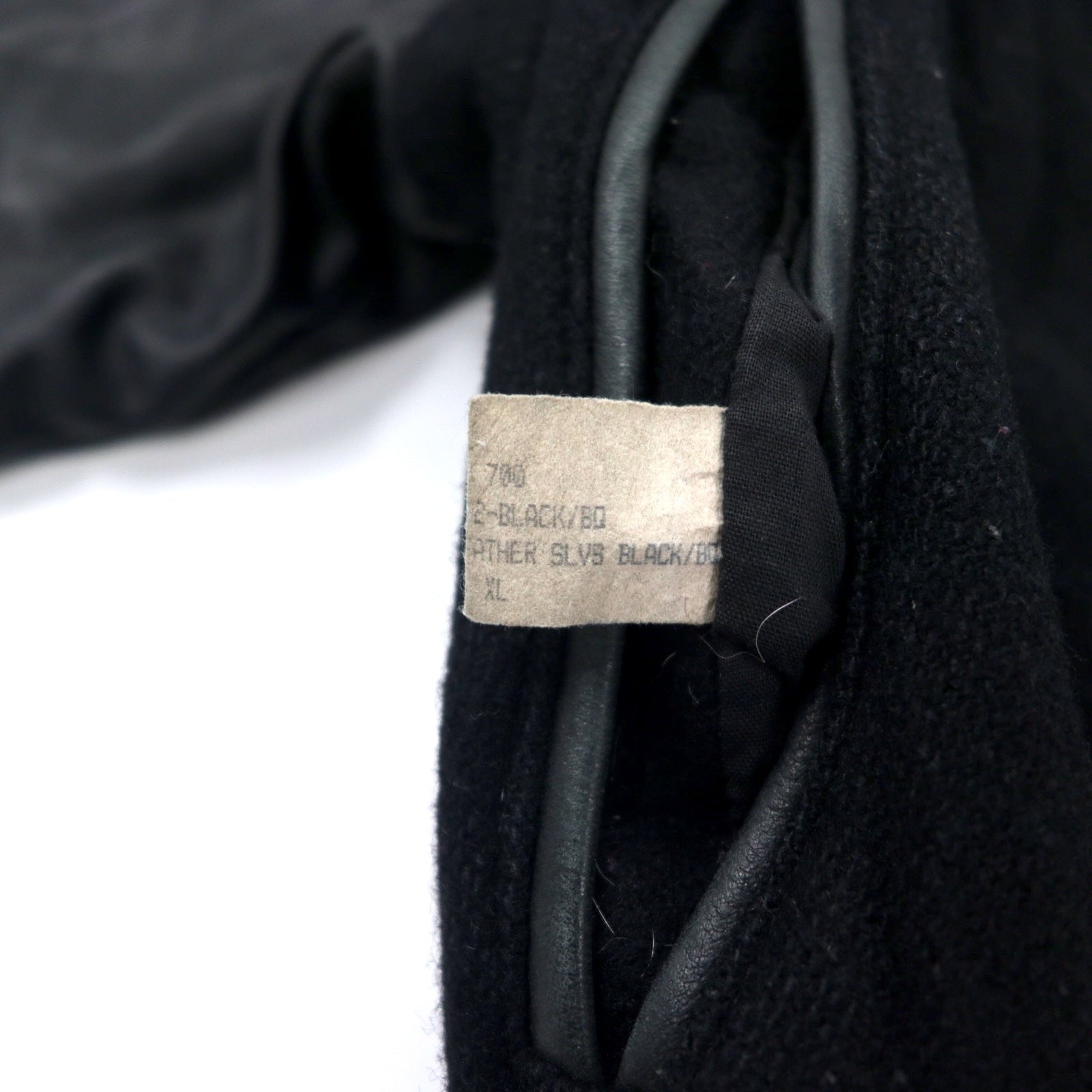 Golden Bear USA Maniche in pelle Stadyun XL Nero Lana The 5th AVENUE Ricamo posteriore
