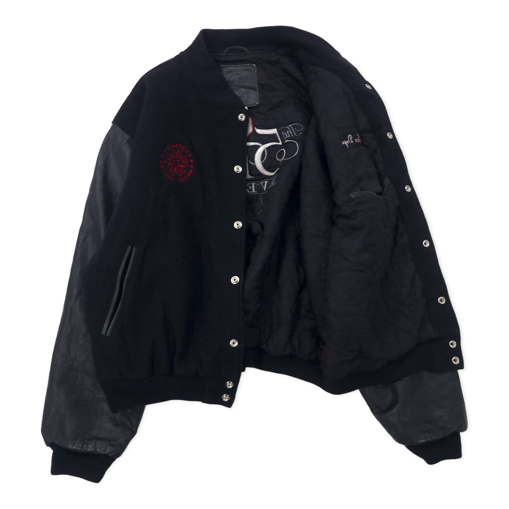 Golden Bear USA Maniche in pelle Stadyun XL Nero Lana The 5th AVENUE Ricamo posteriore